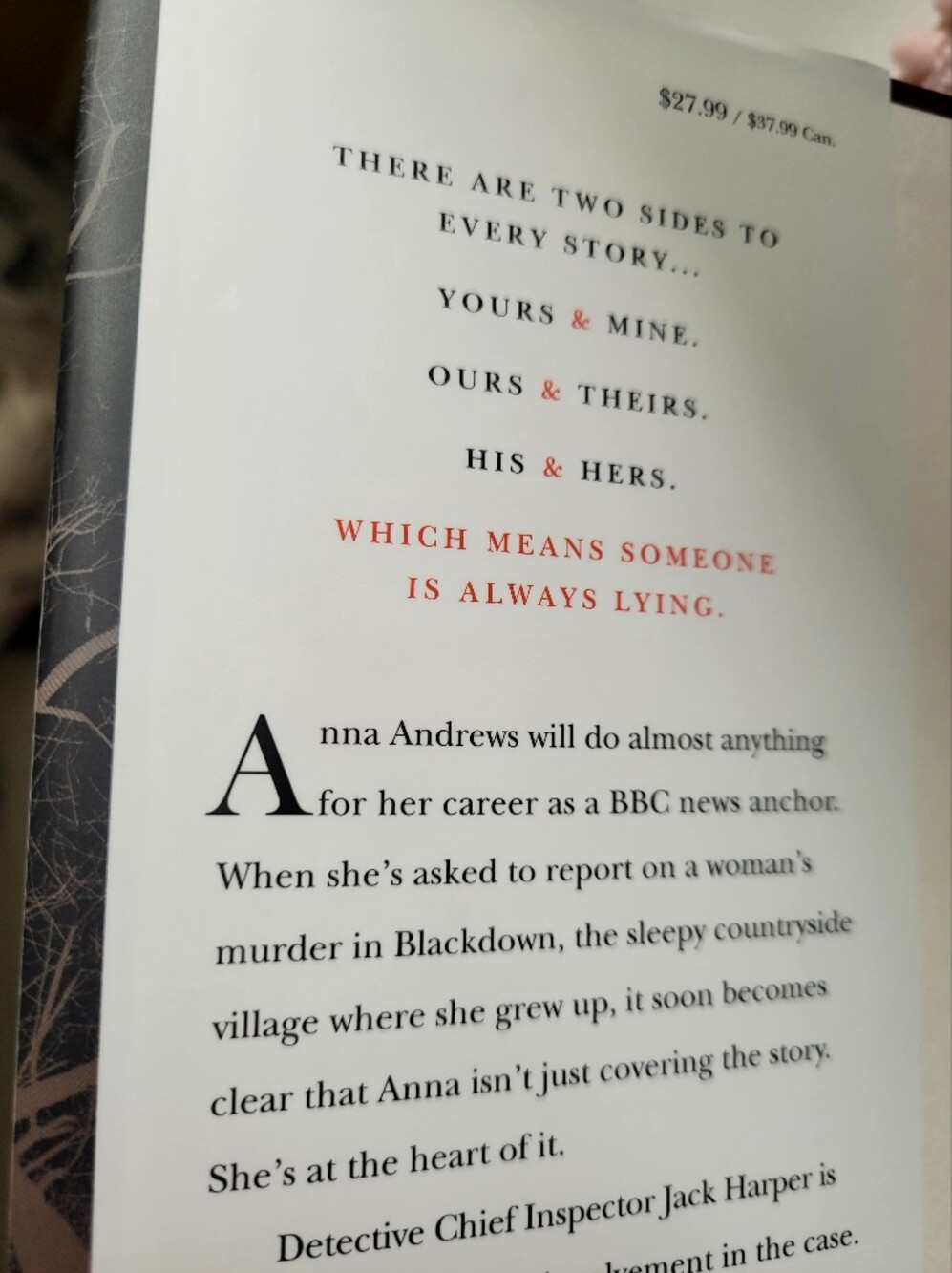 Alice Feeney — His & Hers (Black with Red Accent) Hardcover Book - Picture 2 of 11